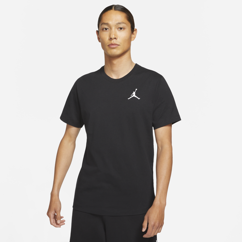 Jordan Mens  Jumpman Embroidered T-shirt In Black/white