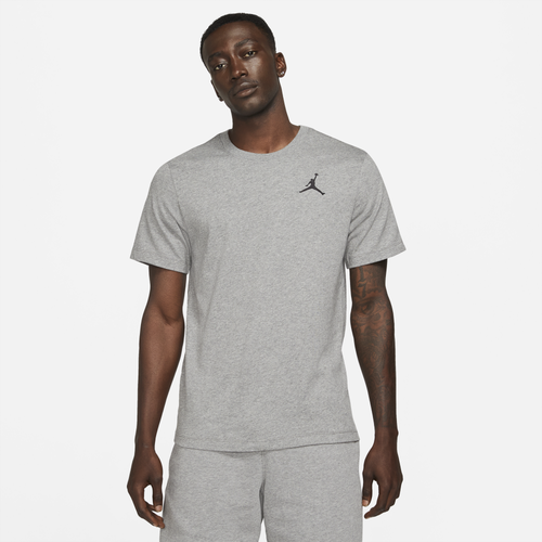 Shop Jordan Mens  Jumpman Embroidered T-shirt In Carbon Heather/black