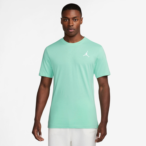 

Jordan Mens Jordan Jumpman Embroidered T-Shirt - Mens Emerald Rise/White Size L