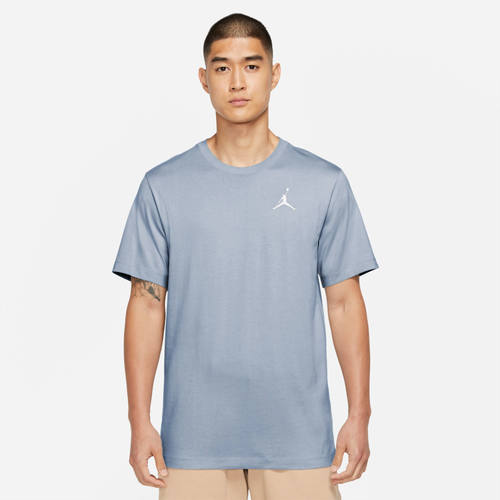 

Jordan Mens Jordan Jumpman Embroidered T-Shirt - Mens Blue Grey/White Size S