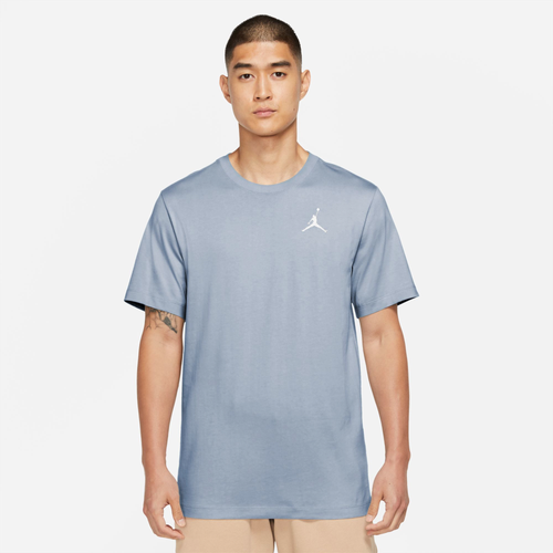 

Jordan Mens Jordan Jumpman Embroidered T-Shirt - Mens Blue Grey/White Size M