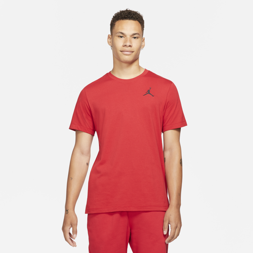 Shop Jordan Mens  Jumpman Embroidered T-shirt In Gym Red/black