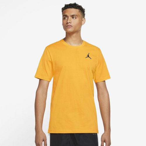 Jordan Mens  Jumpman Embroidered T-shirt In Taxi/black