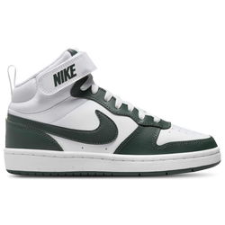 Boys' Grade School - Nike Court Borough Mid 2 - White/Vintage Green