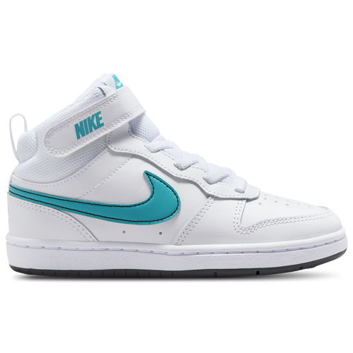 

Nike Court Borough Mid 2 - Boys' Preschool White/Black/Aquamarine Size 11.0