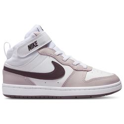 Boys' Preschool - Nike Court Borough Mid 2 - White/Burgundy Crush/Platinum Violet