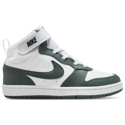 Boys' Preschool - Nike Court Borough Mid 2 - White/Vintage Green