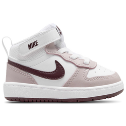 Boys' Toddler - Nike Court Borough Mid 2 - White/Burgundy Crush/Platinum Violet