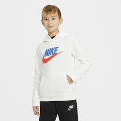 Boys' Grade School - Nike Club Pullover Hoodie - White/Blue/Pink