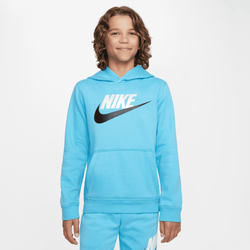 Boys' Grade School - Nike Club Pullover Hoodie - Baltic Blue/Black/White