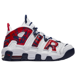 Boys' Grade School - Nike Air More Uptempo - White/Red