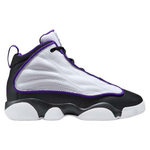 

Boys Preschool Jordan Jordan Pro Strong - Boys' Preschool Basketball Shoe White/Electro Purple/Black Size 11.0