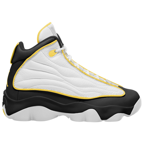 

Boys Jordan Jordan Pro Strong - Boys' Grade School Basketball Shoe Black/Tour Yellow/White Size 06.0
