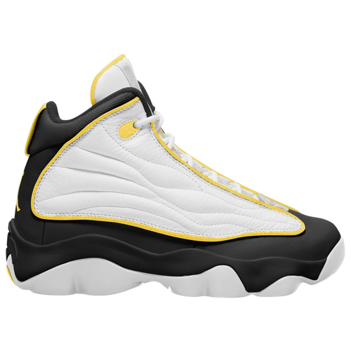 

Boys Jordan Jordan Pro Strong - Boys' Grade School Basketball Shoe Black/Tour Yellow/White Size 07.0