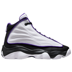 Boys' Grade School - Jordan Pro Strong - White/Electro Purple/Black