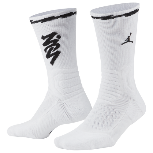 Jordan Zion Flight Crew Socks In White/black