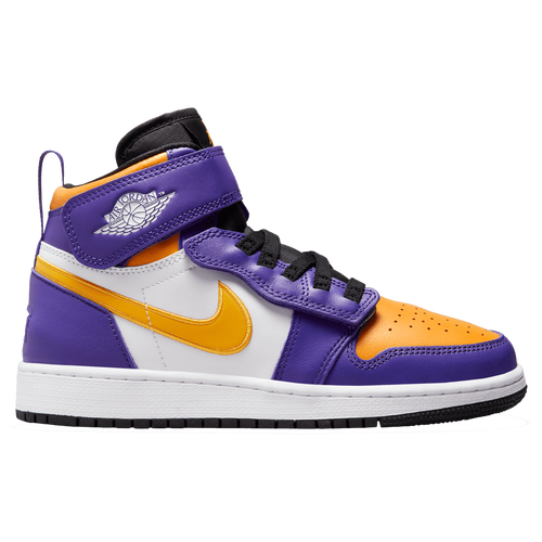 

Boys Jordan Jordan Retro 1 High Flyease - Boys' Grade School Basketball Shoe Purple/Yellow Size 07.0