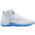 Jordan Retro 12 - Men's White/University Blue/Metallic Silver
