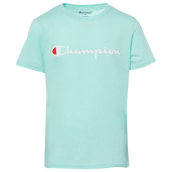 Grade School - Champion Logo T-Shirt - Waterfall Green