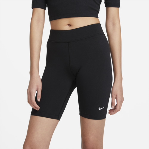 

Nike Womens Nike Essential Bike LBR MR Shorts - Womens Black/White Size S