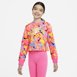 Girls' Grade School - Nike Playground Cropped Crew Sweater - Pink/Multi