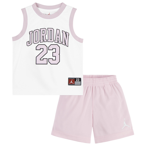 

Girls Jordan Jordan 23 Jersey Set - Girls' Toddler Pink Foam/Black Size 4T