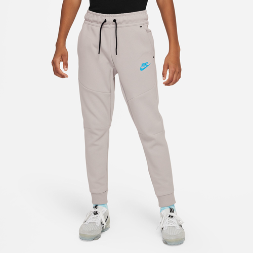 

Nike Boys Nike Tech Fleece Pants - Boys' Grade School Light Iron Ore/Baltic Blue Size S