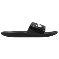 Nike kawa slide black on sale gold