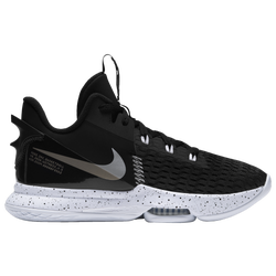 Mens - Nike LeBron Witness V - Black/Metallic Silver/Blanc