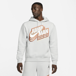 Men's - Nike Jumpman Core Fleece Pullover - Grey/Red