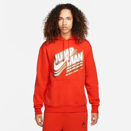 

Nike Mens Nike Jumpman Core Fleece Pullover - Mens White/Red Size M