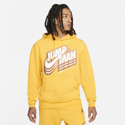 Men's - Nike Jumpman Core Fleece Pullover - Pollen/White