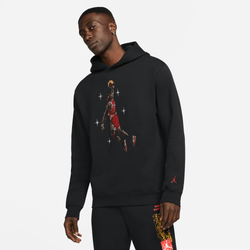 Men's - Jordan Essential Fleece GFX Holiday Pullover Hoodie - Black/Black