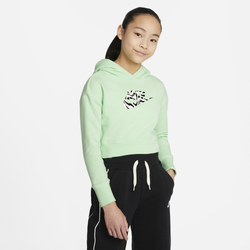 Girls' Grade School - Nike Crop Hoodie - Green/Black