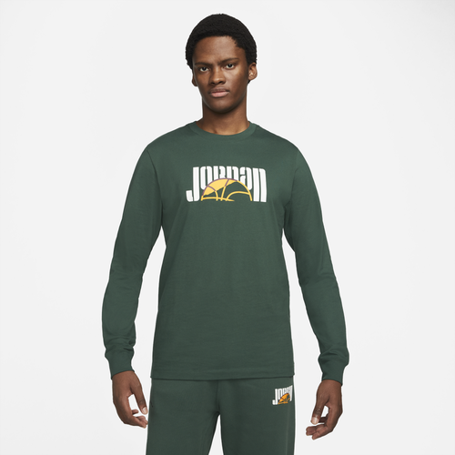 

Jordan Mens Jordan Sport DNA Long Sleeve Crew - Mens Green/Tan Size M