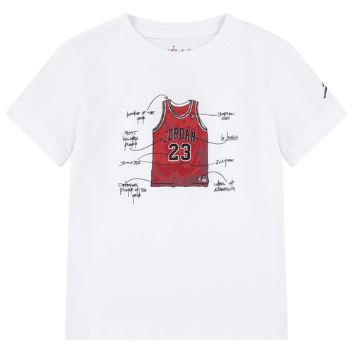 Shop Jordan Boys   The Jersey Short Sleeve T-shirt In White/red