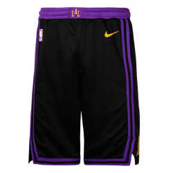 Boys' Grade School - Nike Lakers City Edition Swingman Shorts - Purple/Yellow