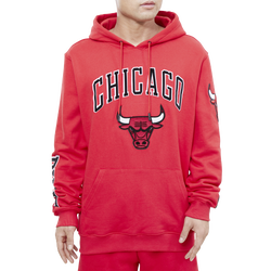 Men's - Pro Standard Bulls Stacked Logo Hoodie - Red/Red