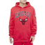 Pro Standard Bulls Stacked Logo Hoodie - Men's Red/Red