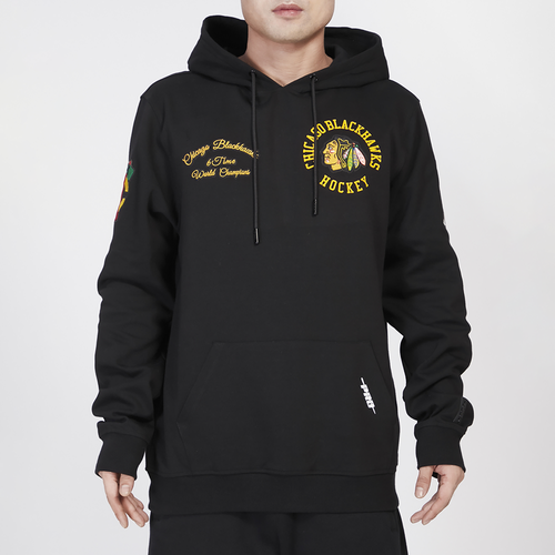 

Pro Standard Mens Pro Standard Blackhawks Hybrid Pullover Hoodie - Mens Black Size XL