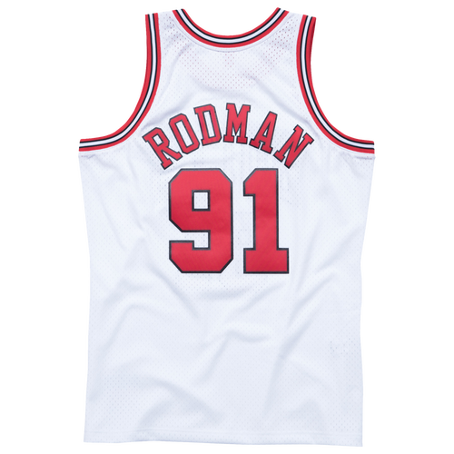 

Mitchell & Ness Mens Dennis Rodman Mitchell & Ness Bulls Swingman Jersey - Mens White Size L