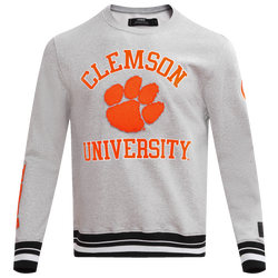 Men's - Pro Standard Clemson University Classic Stacked Logo Crewneck - Heather Gray/Black
