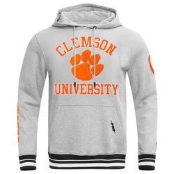 Men's - Pro Standard Clemson University Classic Stacked Logo Hoodie - Black/Heather Gray