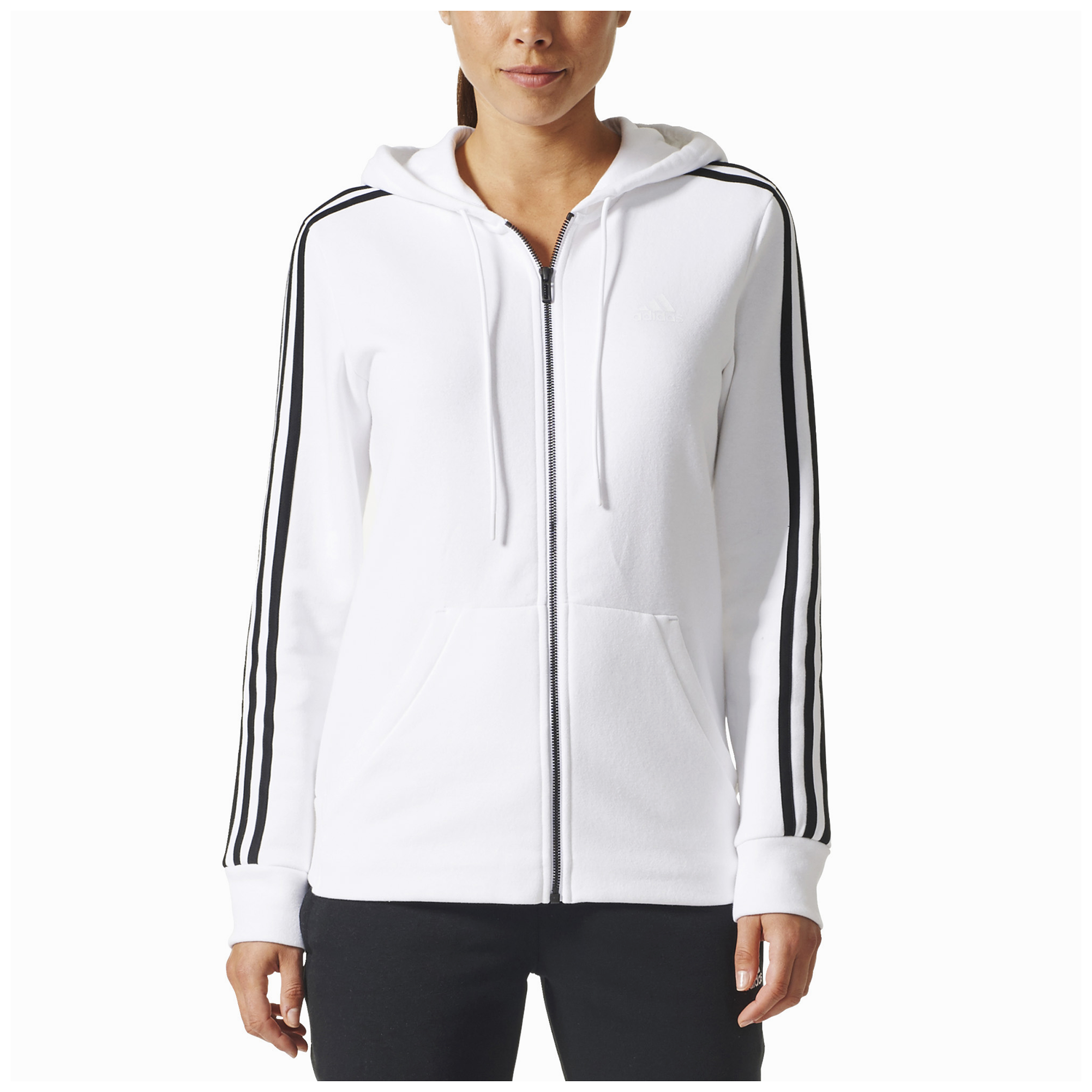 adidas 3 stripe zip hoodie