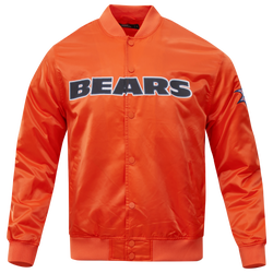 Men's - Pro Standard Bears Big Logo Satin Jacket - Orange
