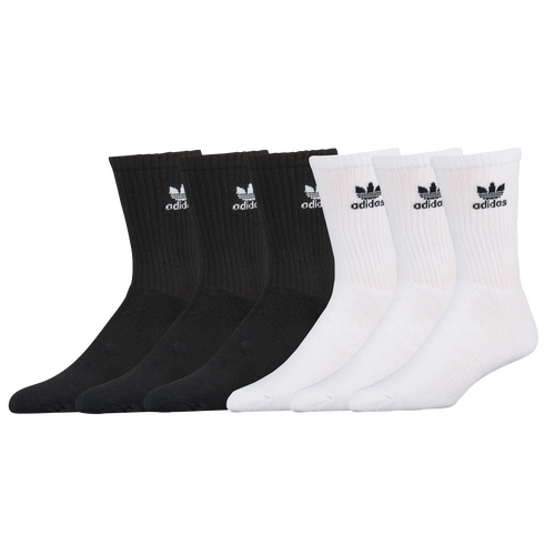 Shop Adidas Originals Boys   Trefoil 6-pack Crew Socks In White/black