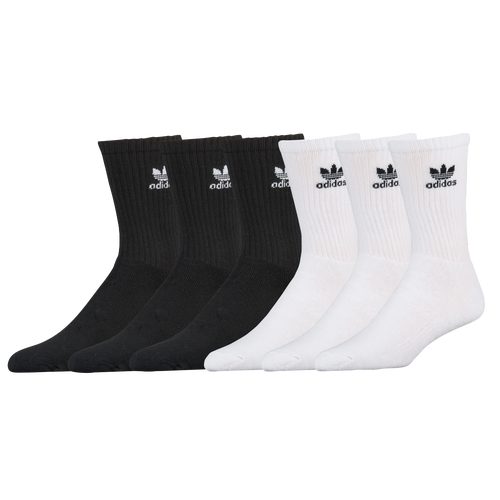 Adidas Originals Kids' Boys  Trefoil 6-pack Crew Socks In White/black