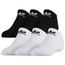 Boys' Grade School - adidas Originals Trefoil 6-Pack No Show Socks - White/Black