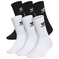 Boys' Grade School - adidas Originals Trefoil 6-Pack Crew Socks - White/Black/Black