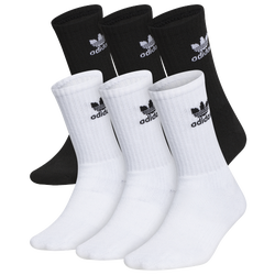 Boys' Grade School - adidas Originals Trefoil 6-Pack Crew Socks - Black/Black/White